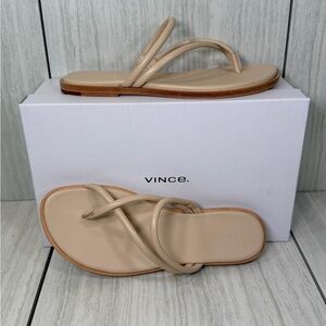 Vince Elisa Neutral Beige Leather Sandals